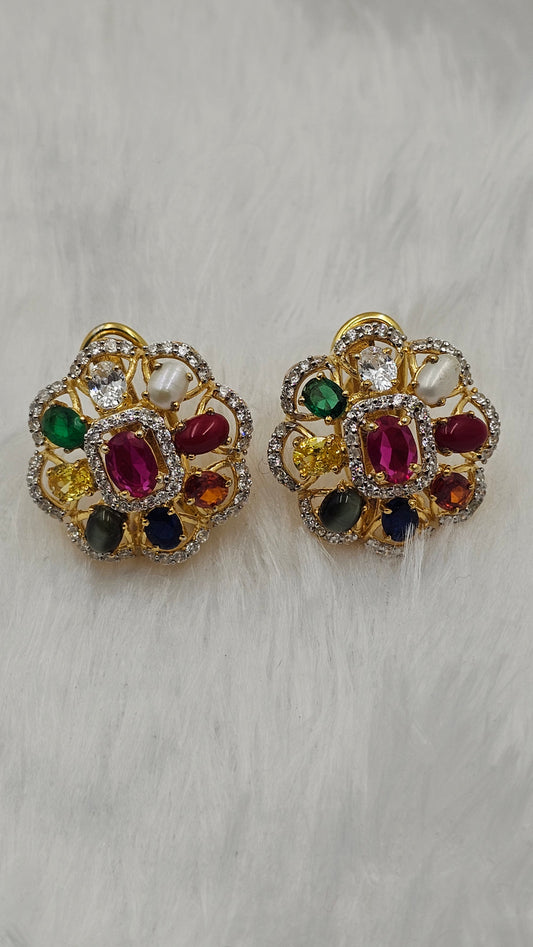 Navratna Pendent with earrings