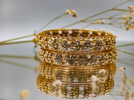 Royal Floral Polki Bangle Set