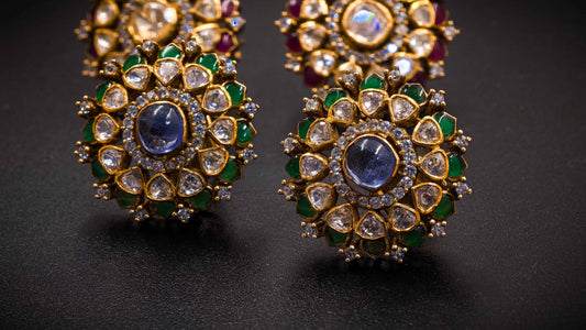 Royal Kundan Polki Bridal Earrings