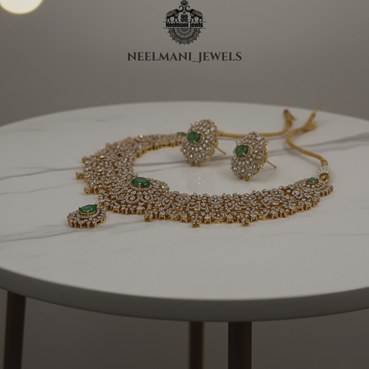 Necklace, Bridal Necklace Set, Wedding Jewelry for Women, Designer Necklace, AD Necklace Set,