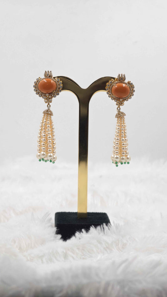 MotiVeyra Pearl Pendant Necklace Set with Matching Earrings