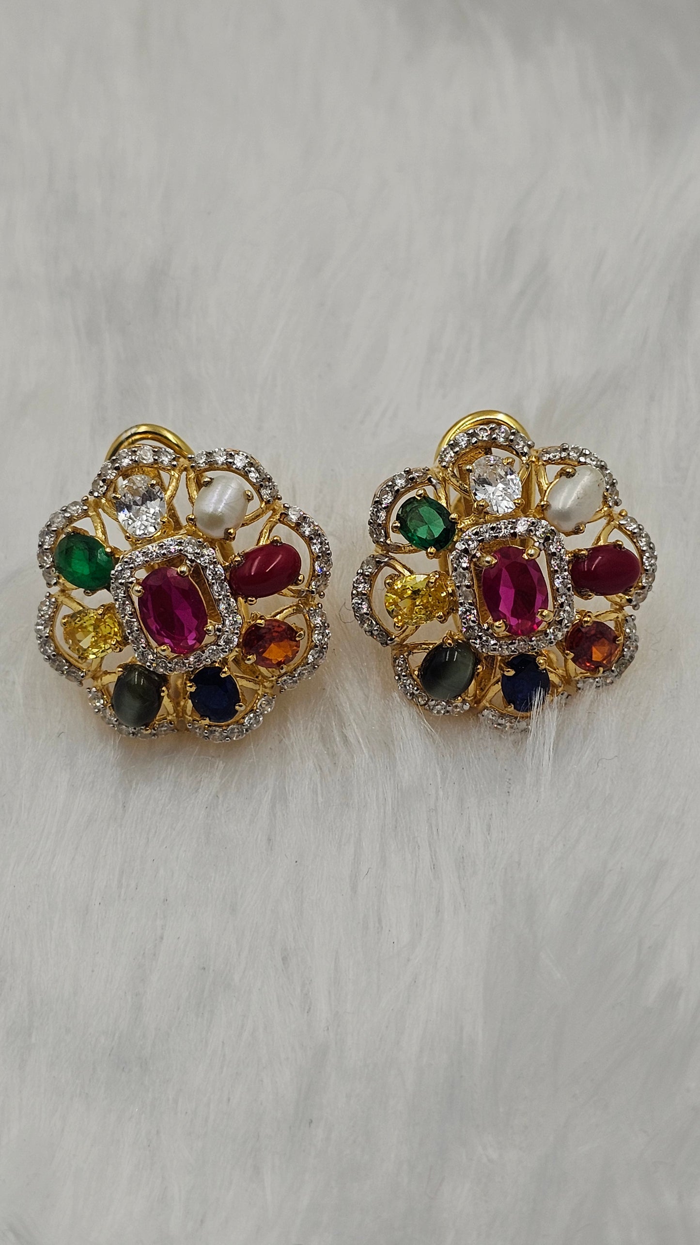 Navratna Pendent with earrings