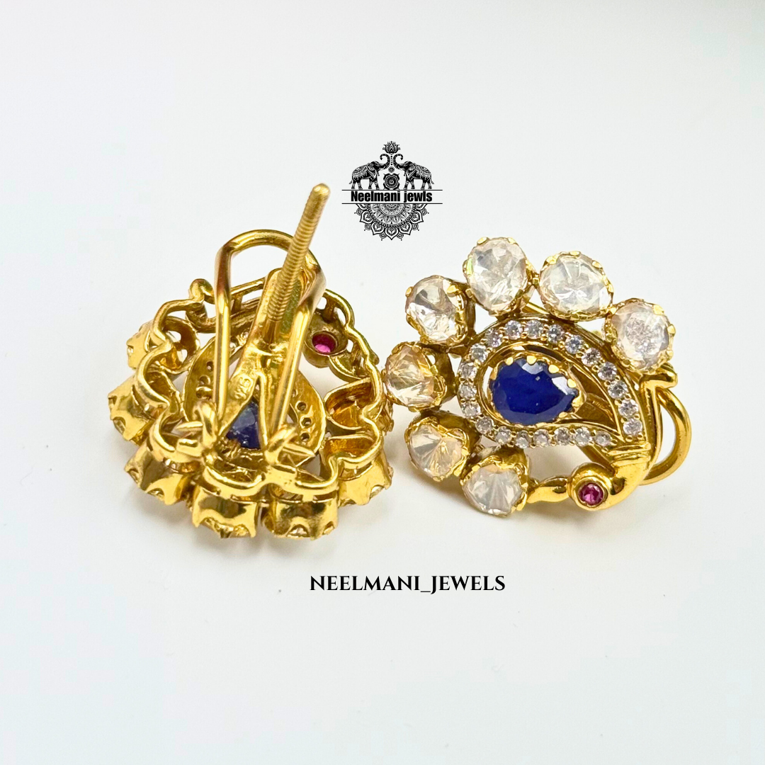 peacock design stud earrings for woman