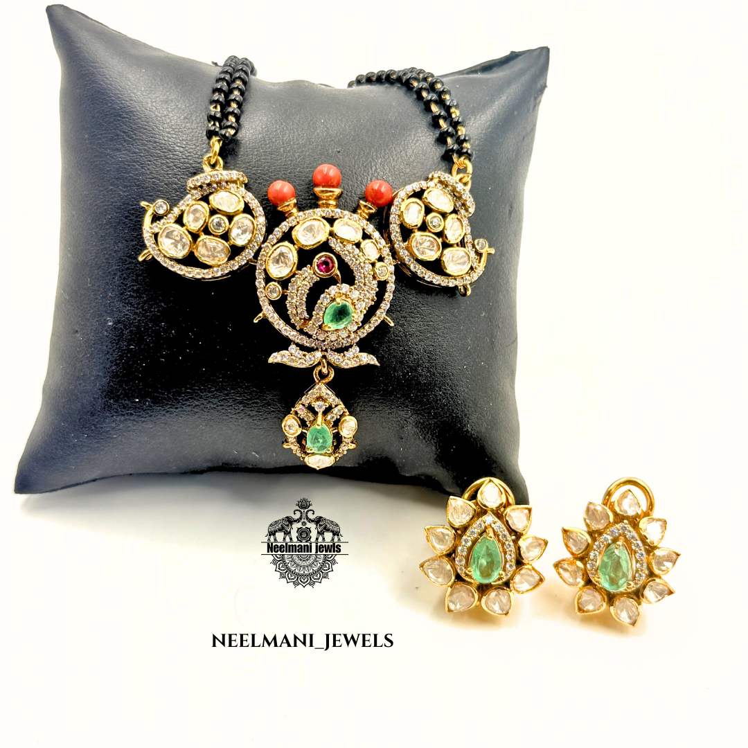 Peacock pendant Mangalsutra