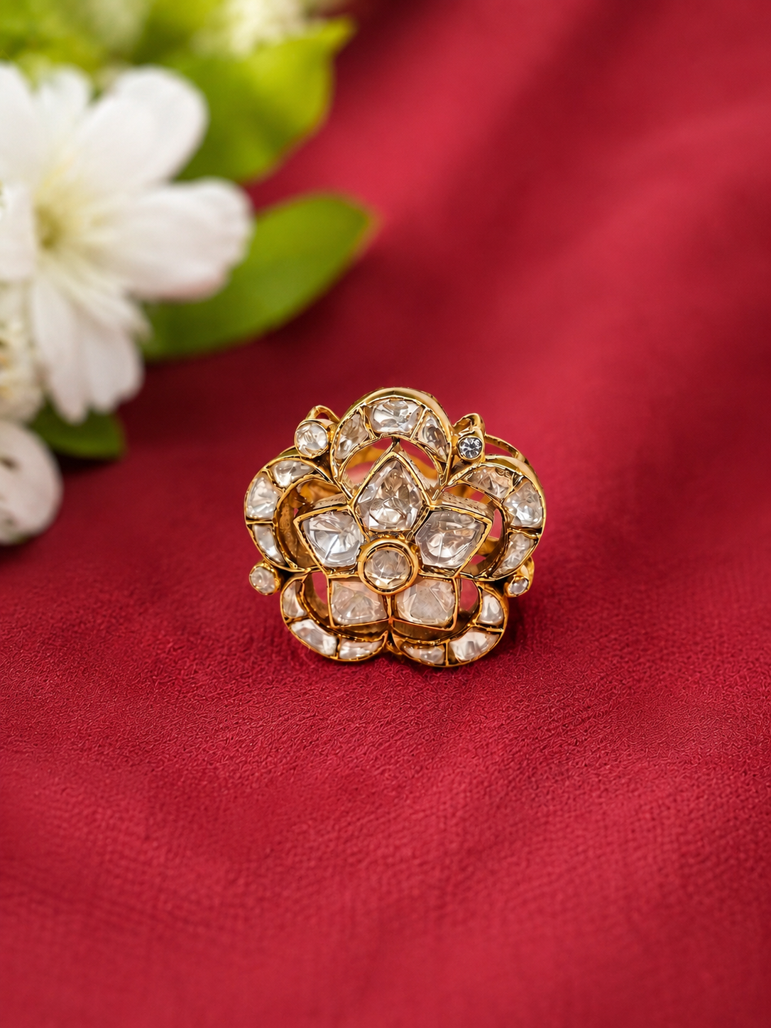 Polki Kundan Cocktail Ring