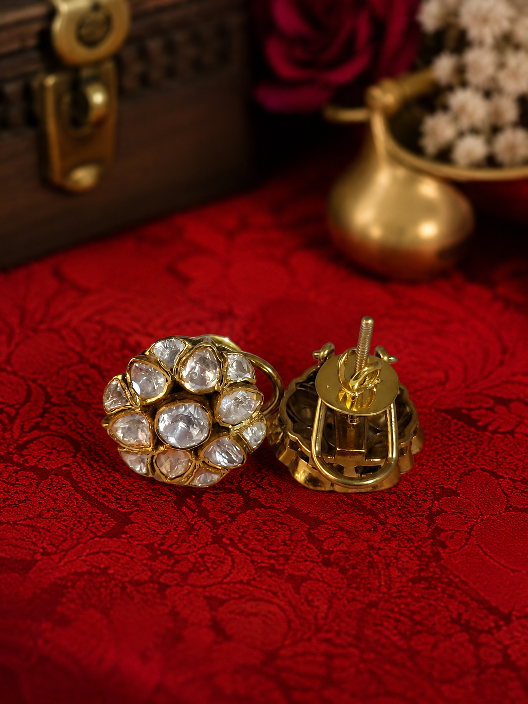 Gold Tone Party Wear Earrings