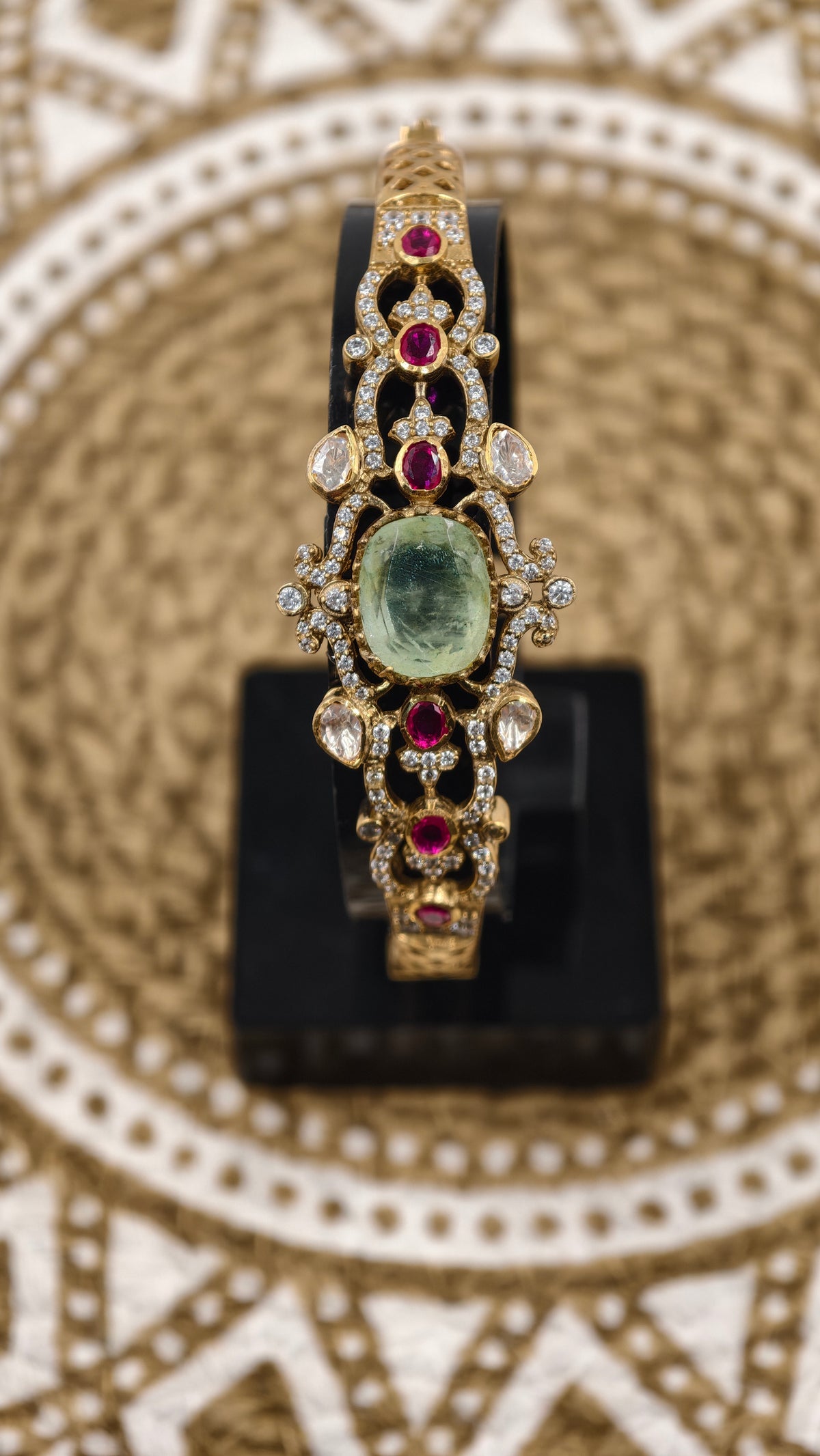 Designer silver bracelet with ruby details for girls