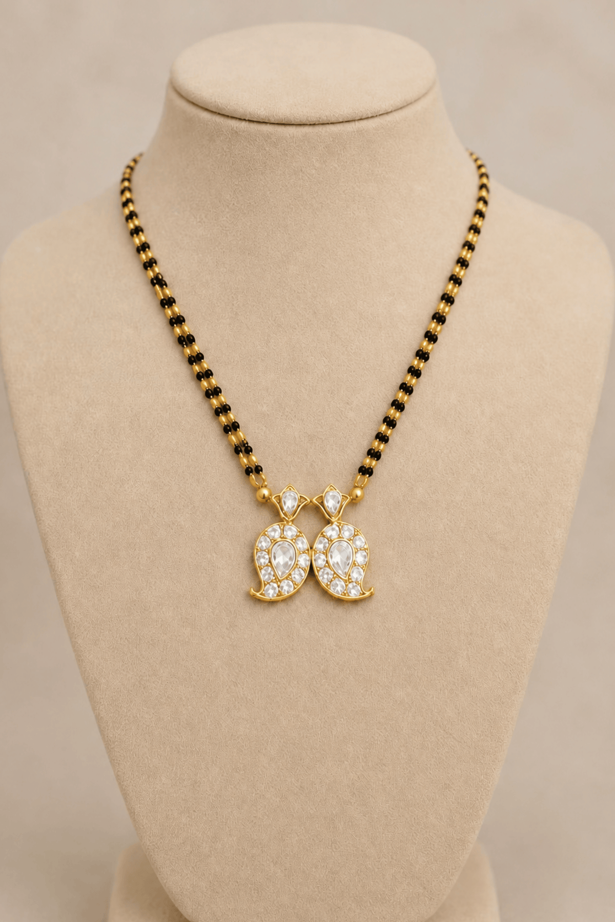 Gold Tone Mangalsutra with Paisley Pendant