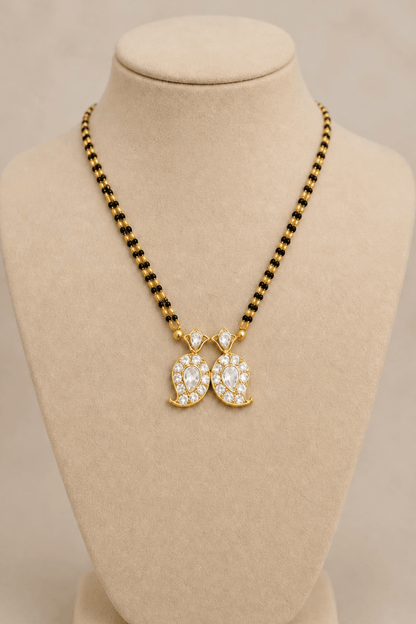 Gold Tone Mangalsutra with Paisley Pendant