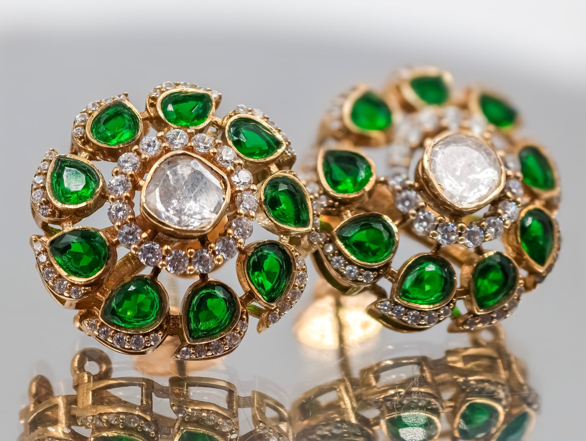 Green Kundan Earrings