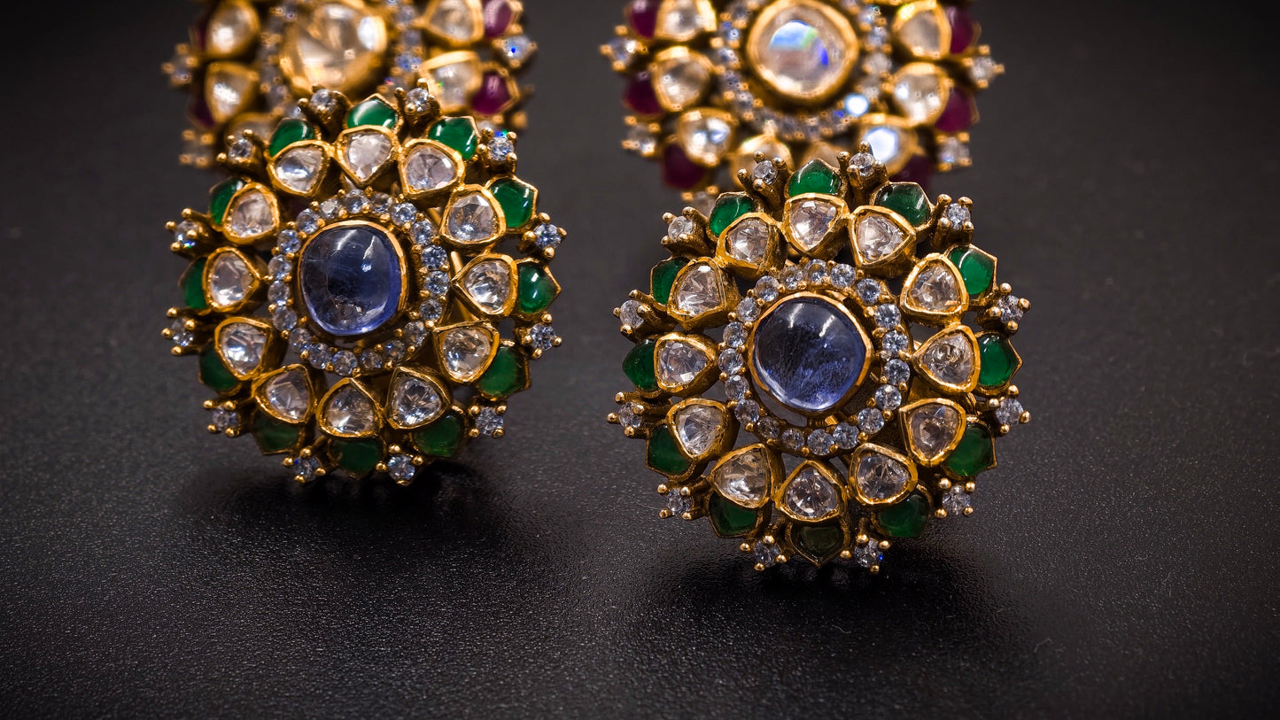 Royal Kundan Polki Bridal Earrings
