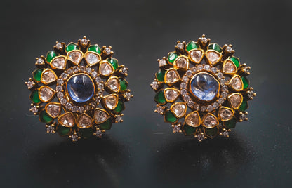 Royal Kundan Polki Bridal Earrings