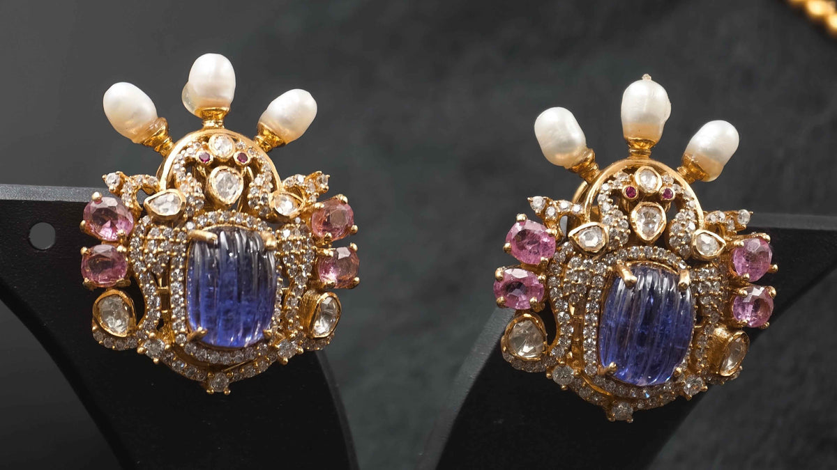 Designer Pendant Necklace Set with Matching Earrings