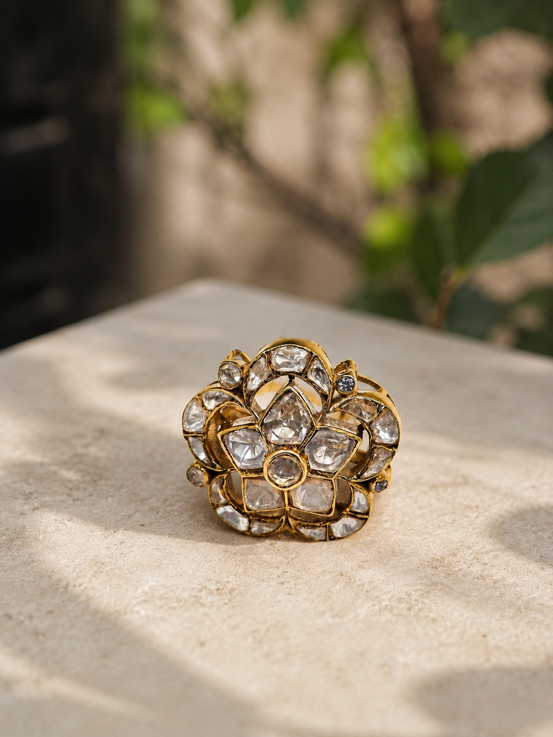 Polki Kundan Cocktail Ring