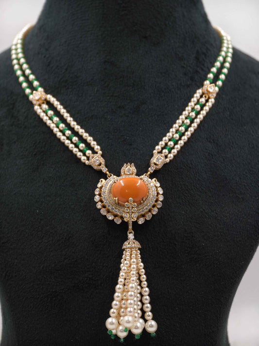 MotiVeyra Pearl Pendant Necklace Set with Matching Earrings