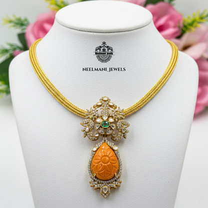 Coral 925 Silver Pendant Set for Girls & Women | New Trendy Design