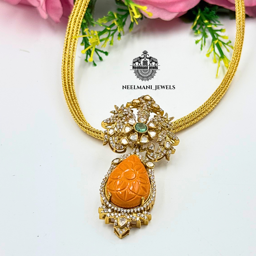 Coral 925 Silver Pendant Set for Girls & Women | New Trendy Design