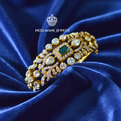 Royal Look Moissanite Polki Bangle