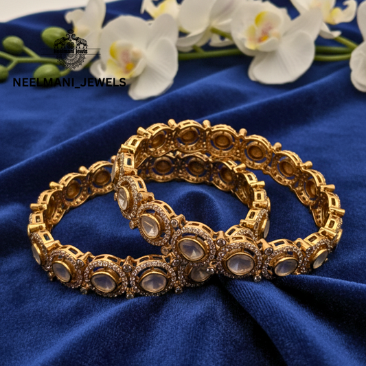 Moissanite polki  bangle