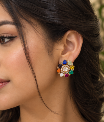 Matching diamond earrings with original silver 