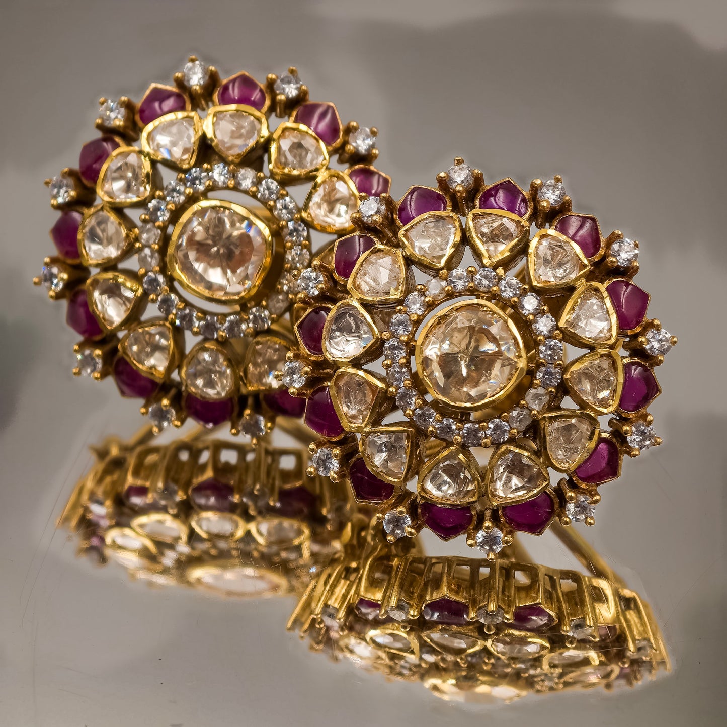 Royal Kundan Polki Bridal Earrings