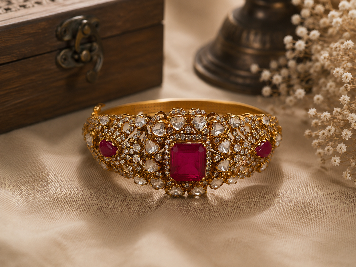 Bestseller Kundan Bracelet for Women Gold Finish