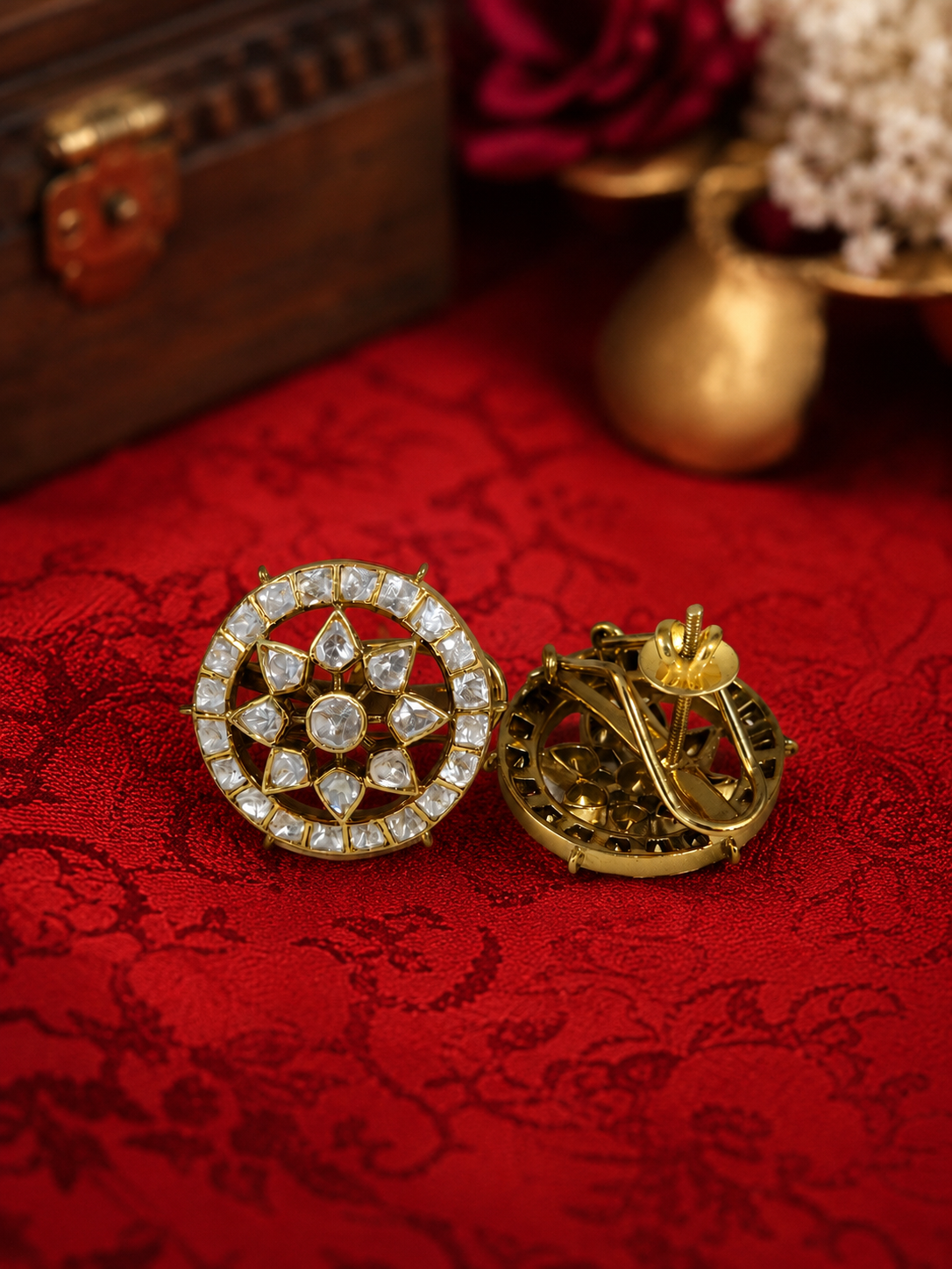 Traditional Round Kundan Earrings for Women Perfect for Bridal and Festive Wear