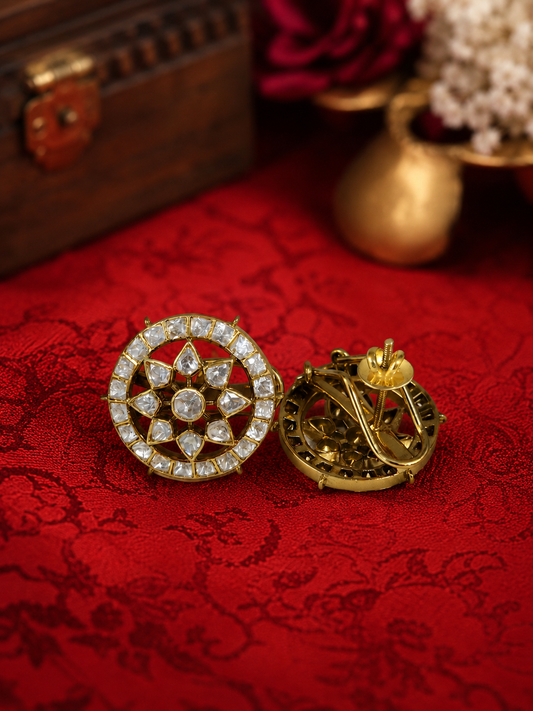 Traditional Round Kundan Earrings for Women Perfect for Bridal and Festive Wear