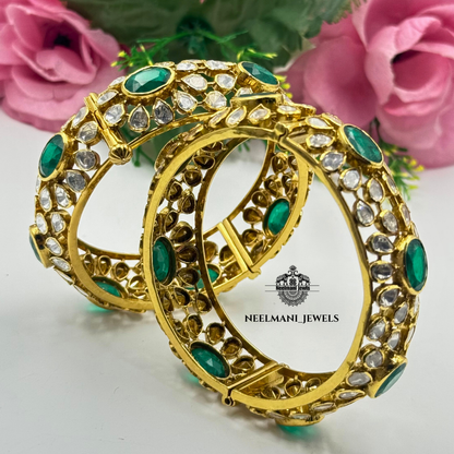 Moissanite polki bangle