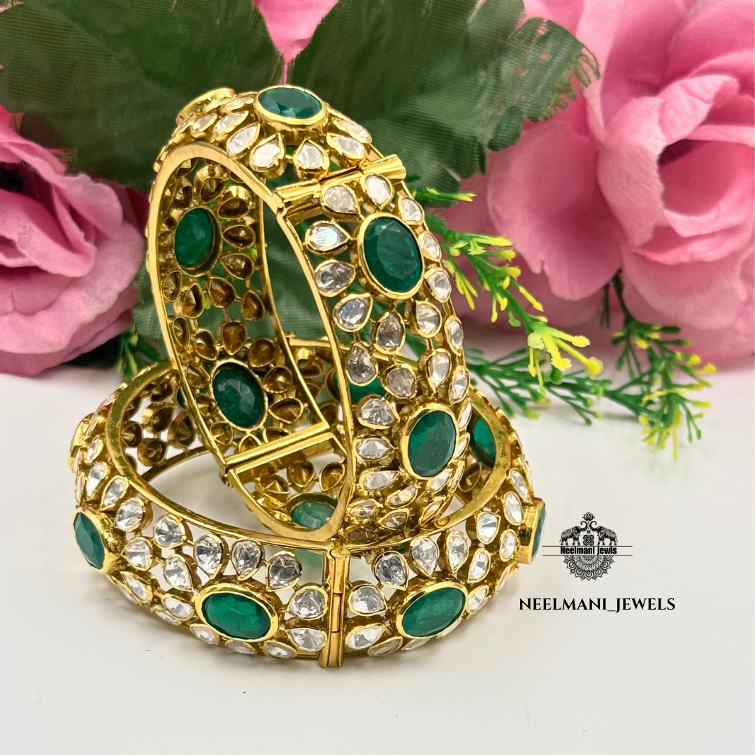 Moissanite polki bangle