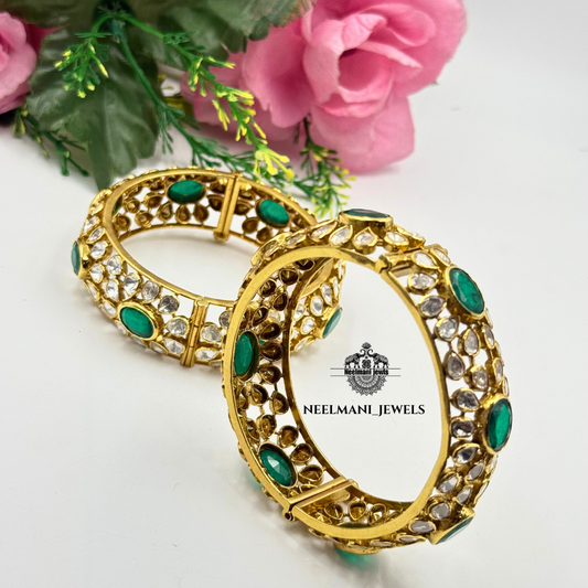 Moissanite polki bangle