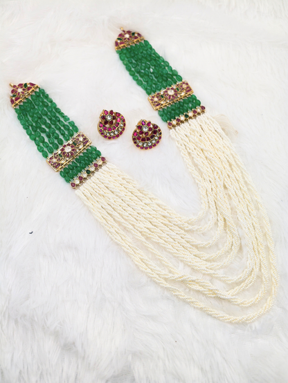 designer pearl jewellery, royal pearl necklace, traditional pearl haar, Indian pearl jewellery,