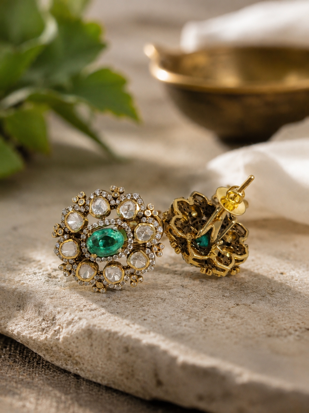 green stone earrings for wedding collection 