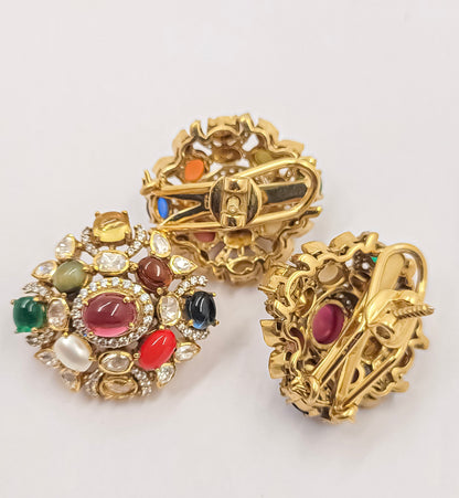 navratna pendant and earrings set
