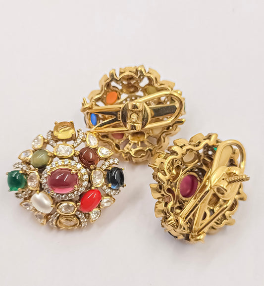 navratna pendant and earrings set