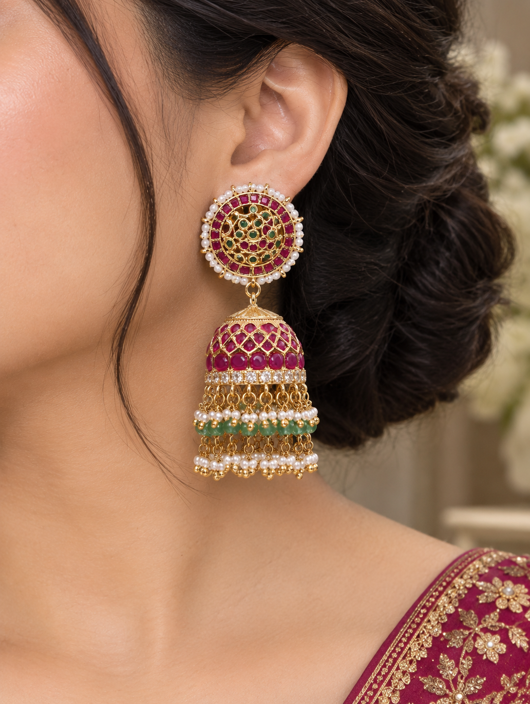 pearl jhumka earrings for wedding