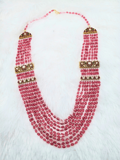 Multi-Layer Beaded Bridal Necklace Set with Earrings