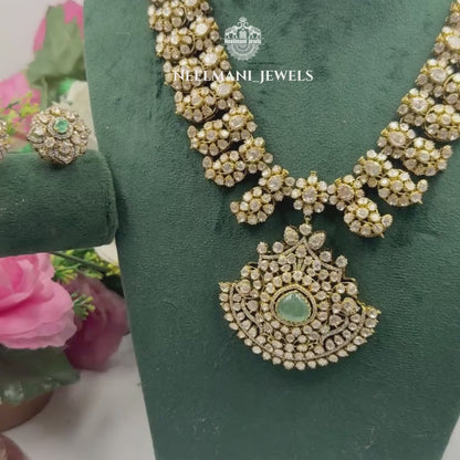 Mango moissanite mala set with earrings