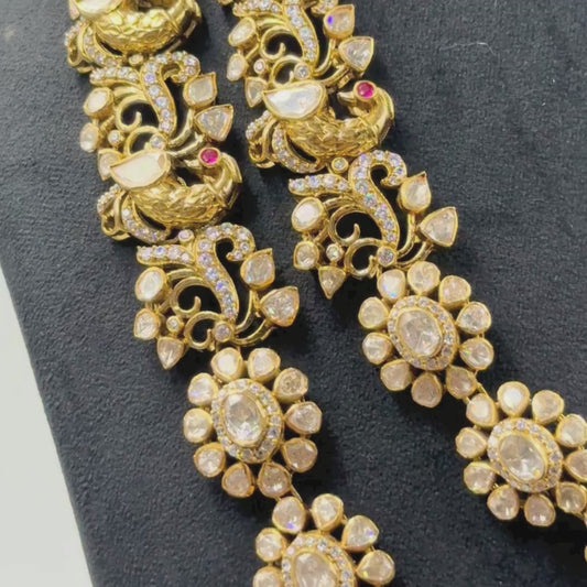 Long Polki Designer Necklace Set for Woman