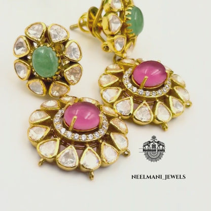 Emerald and Ruby Earrings