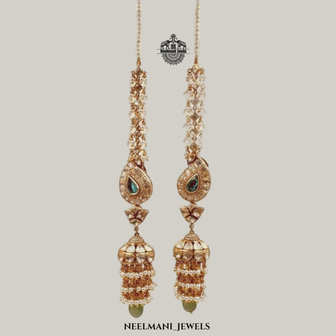 925 Silver Emerald Glow Moissanite Jhumki