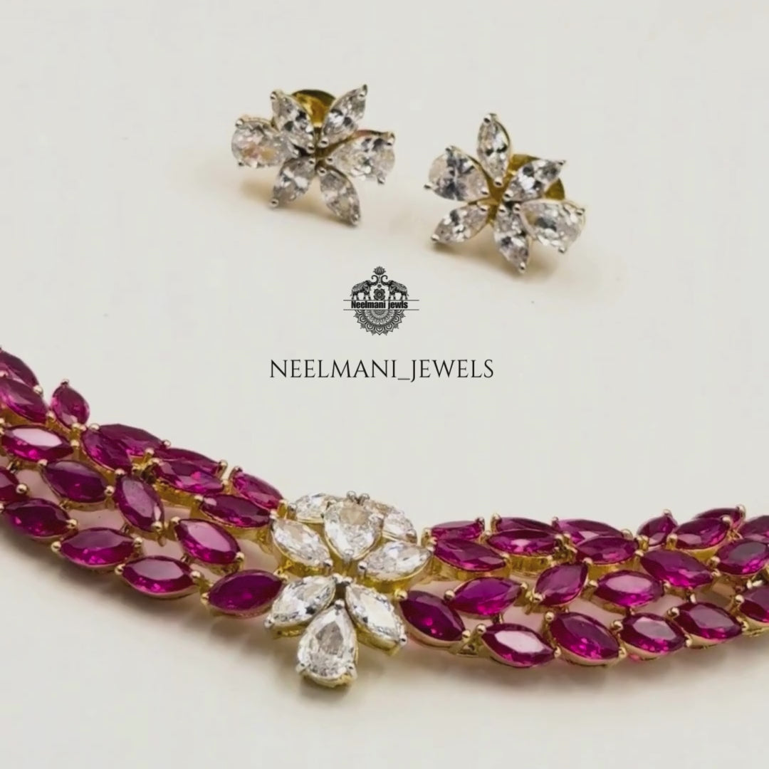 AD PINK RUBY STONE NAAN CHAIN