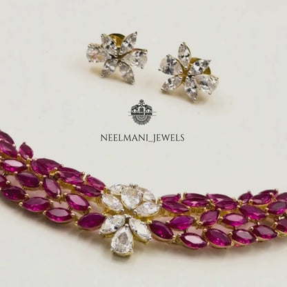 AD PINK RUBY STONE NAAN CHAIN