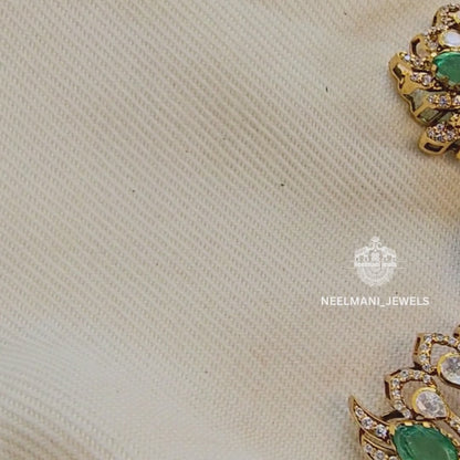 Designer peacock pendant necklace with matching earrings ethnic jewellery set